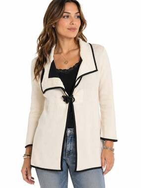 Krisztina Nagy Milano Ivory Asymmetrical Cardigan